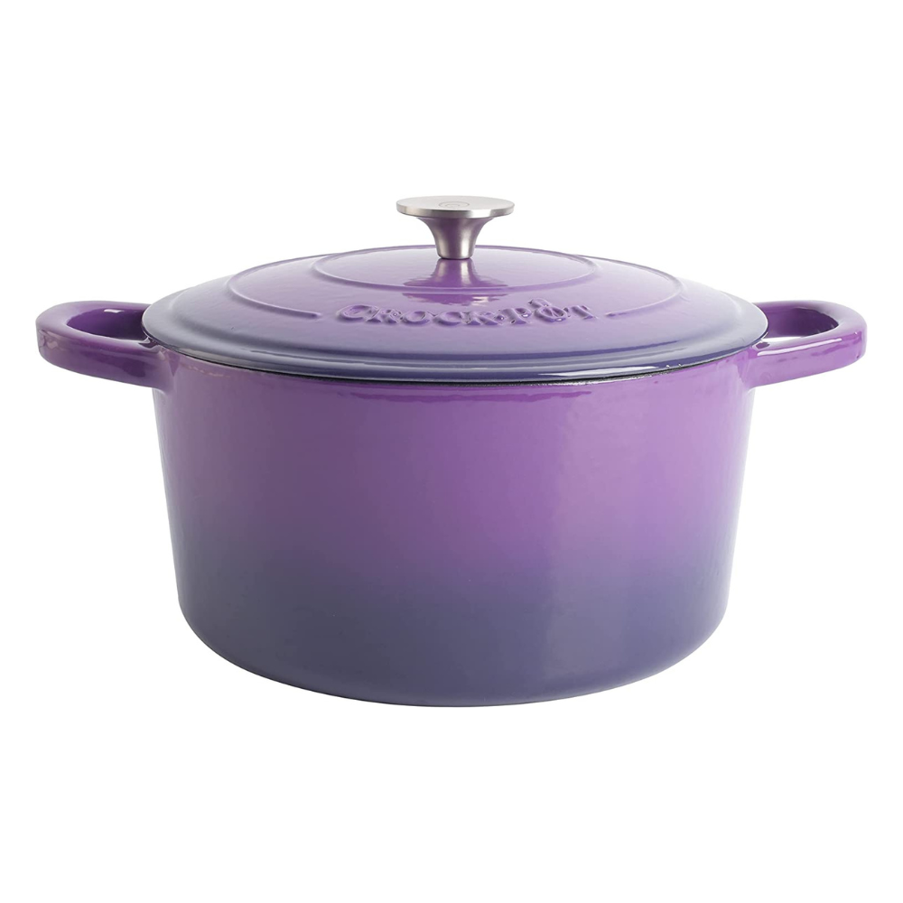 Crock-pot Artisan 2 Piece 7 Quart Enameled Cast Iron Dutch Oven with Lid in Lavender