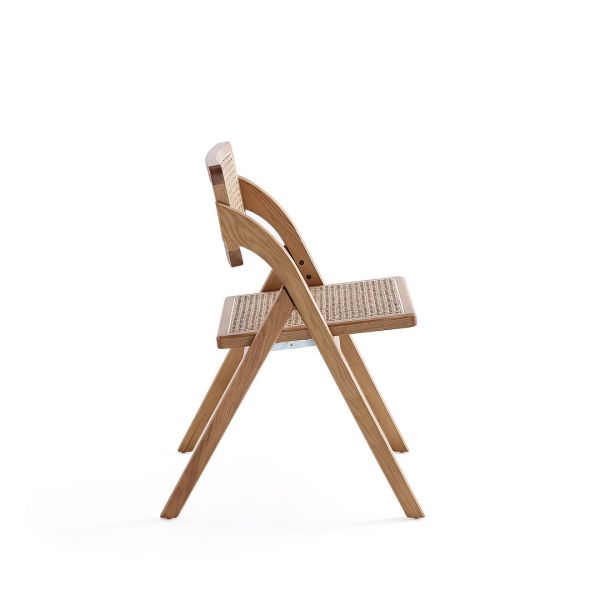Lambinet Folding Dining Chair in Nature Cane- Set of 4