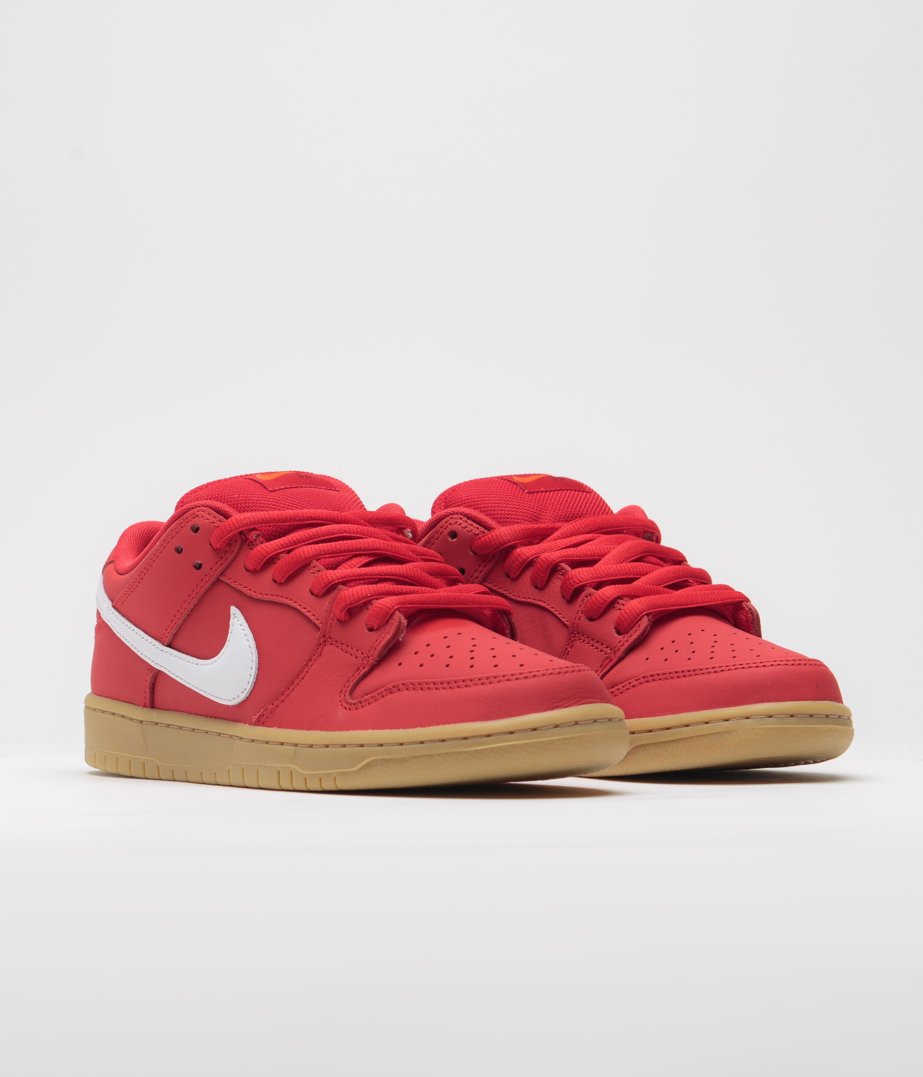 Nike SB Orange Label Dunk Low Pro Shoes - University Red / White - University Red