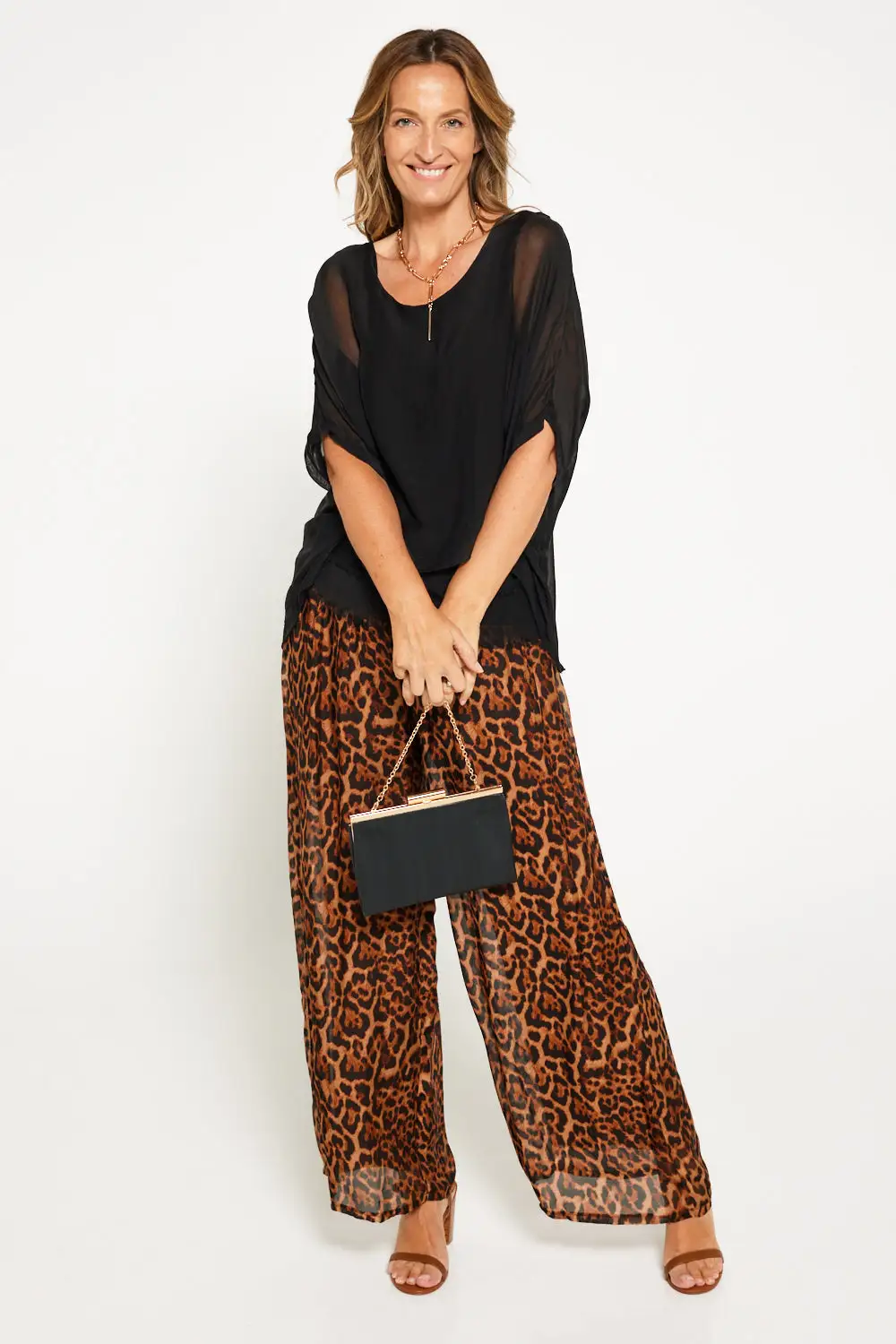 Arlette Silk Pants - Leopard