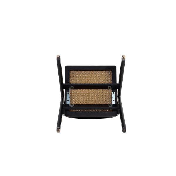 Lambinet Folding Dining Chair in Black and Natural Cane - Set of 2