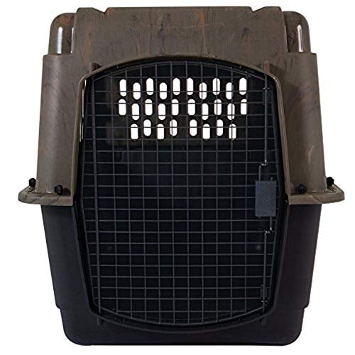 Ruffmaxx Plastic Dog Kennel， Tan and Green Top， Black Base， 32 inch (30-50 Pound)
