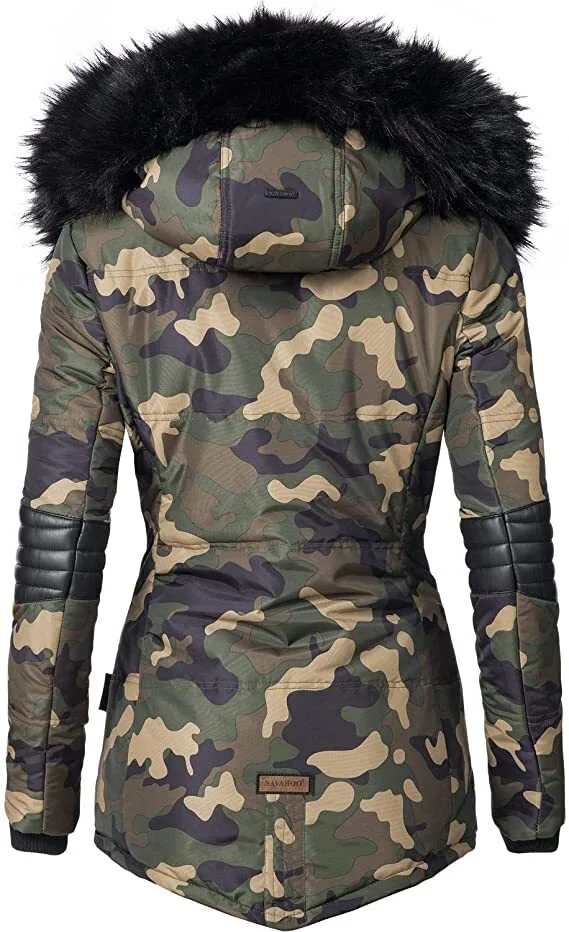 Winter short parka coat camouflage