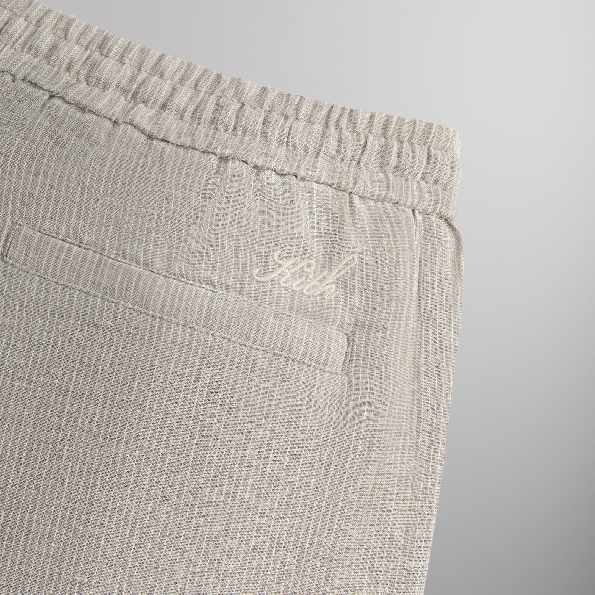 Kith Pinstripe Linen Barrow Pant - Light Heather Grey