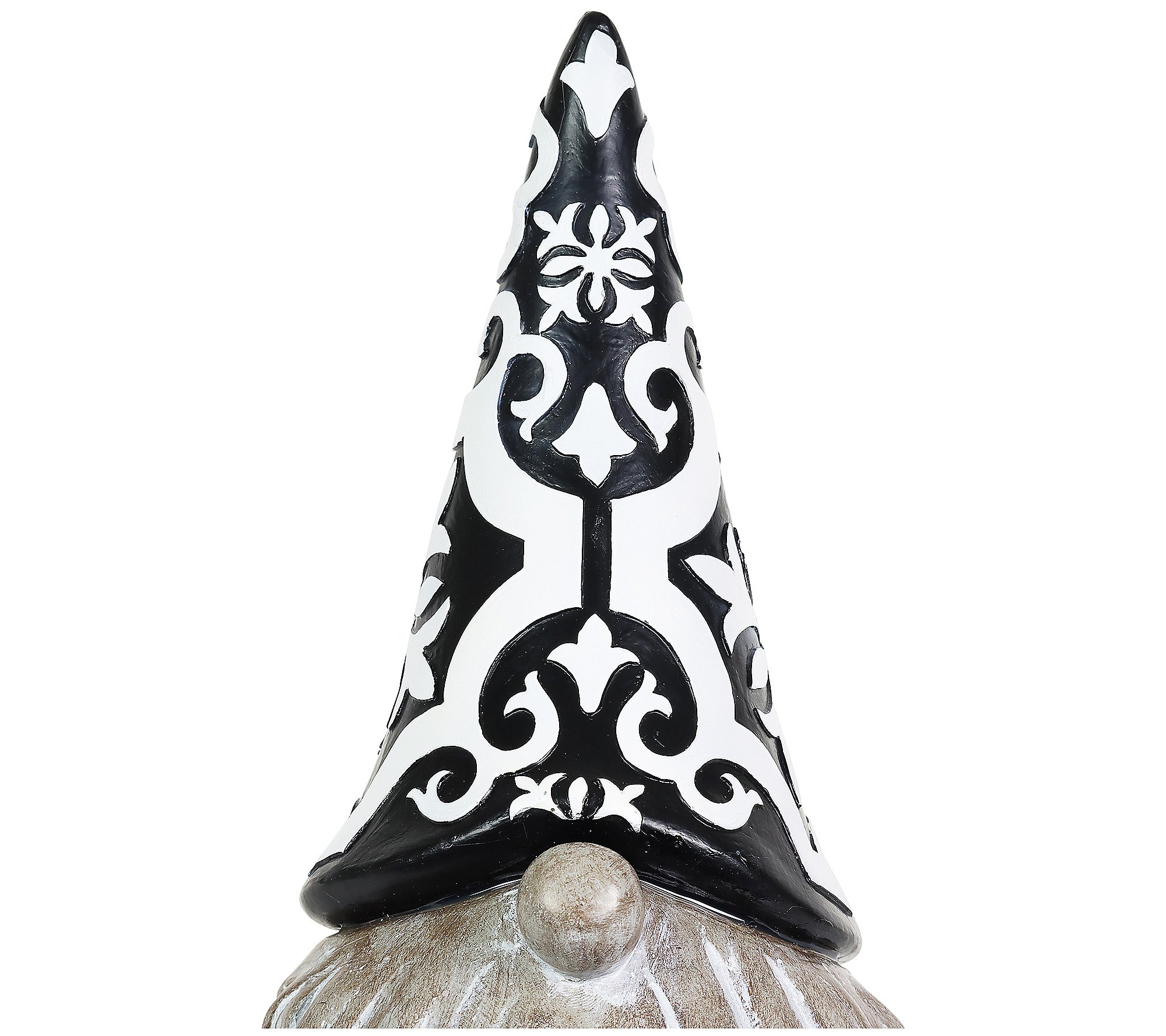 Exhart Solar Black and White Hat Gnome