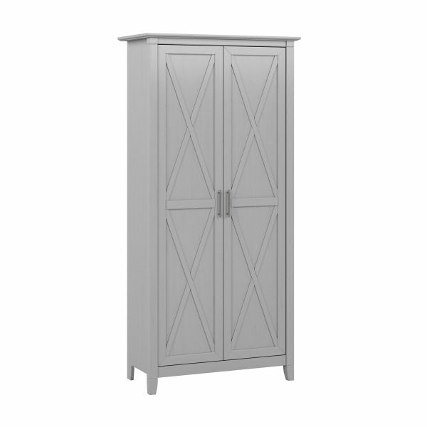Bush Furniture Key West Tall Storage Cabinet with Doors in Cape Cod Gray
