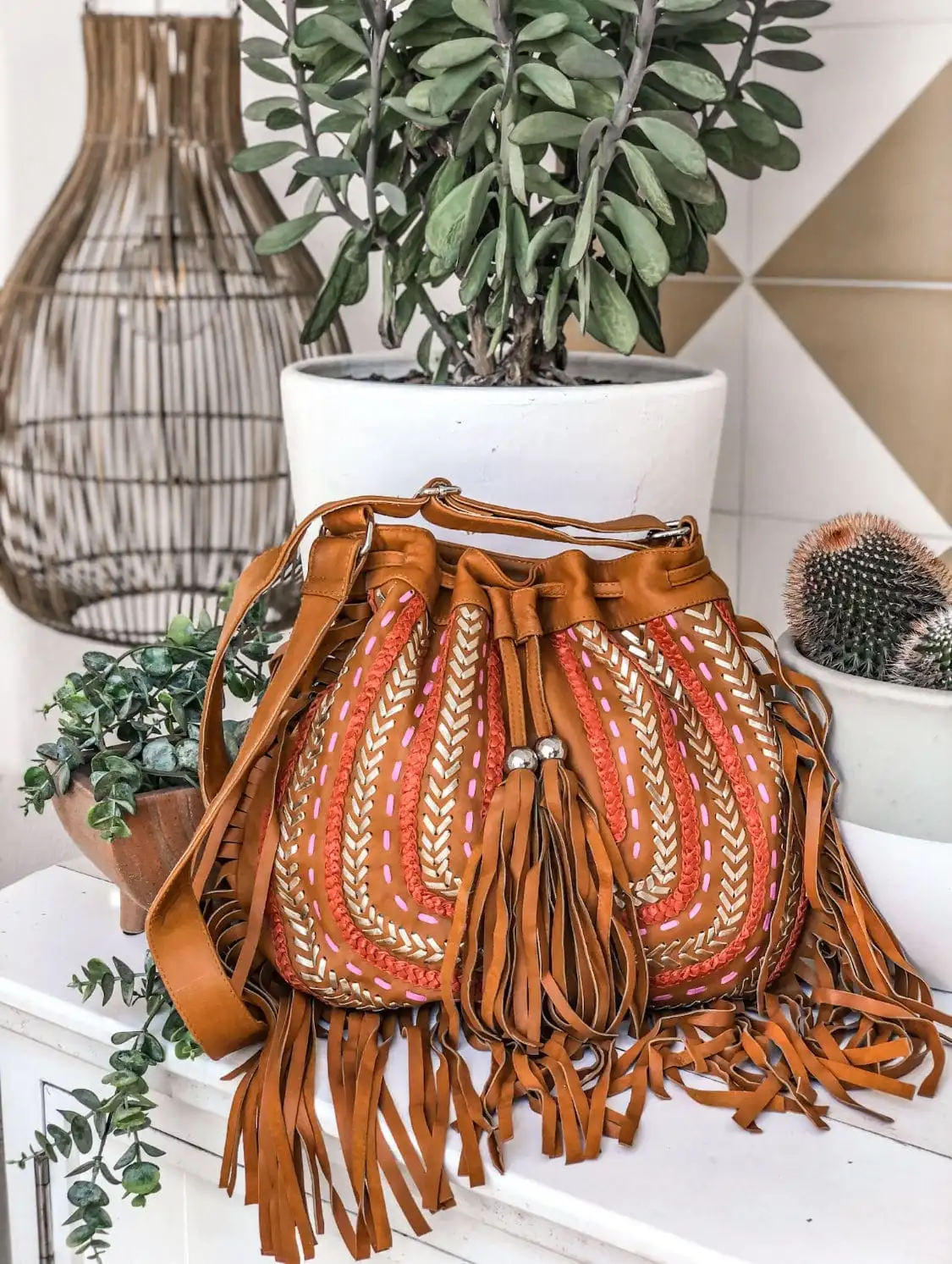 Dream Weaver Bag -  Fringed  Tan