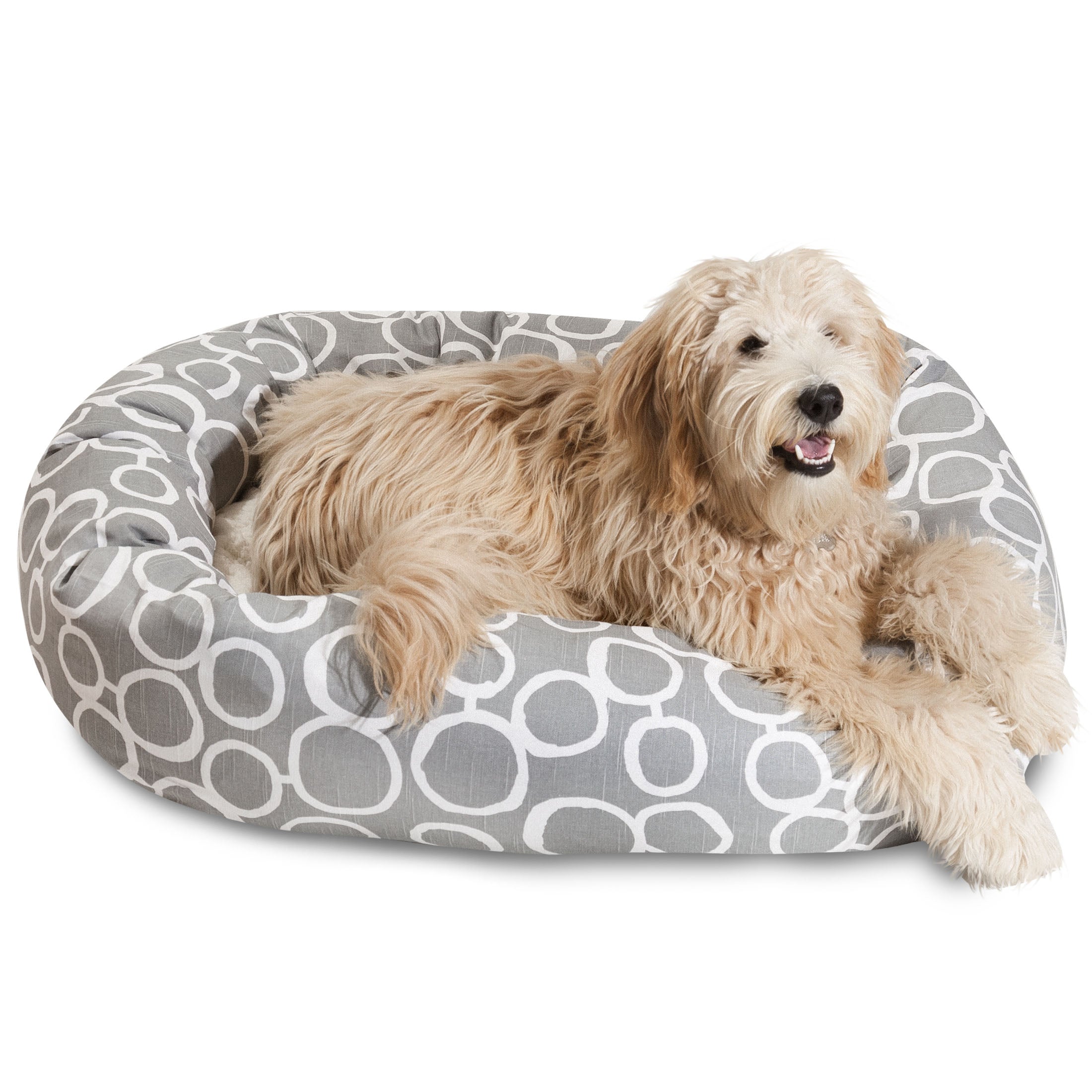 Majestic Pet | Fusion Sherpa Bagel Pet Bed For Dogs， Gray， Small