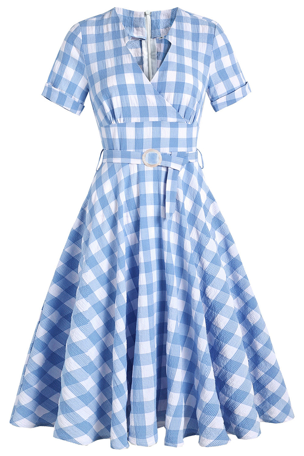 Vinatge Blue Plaid 1950s Dress
