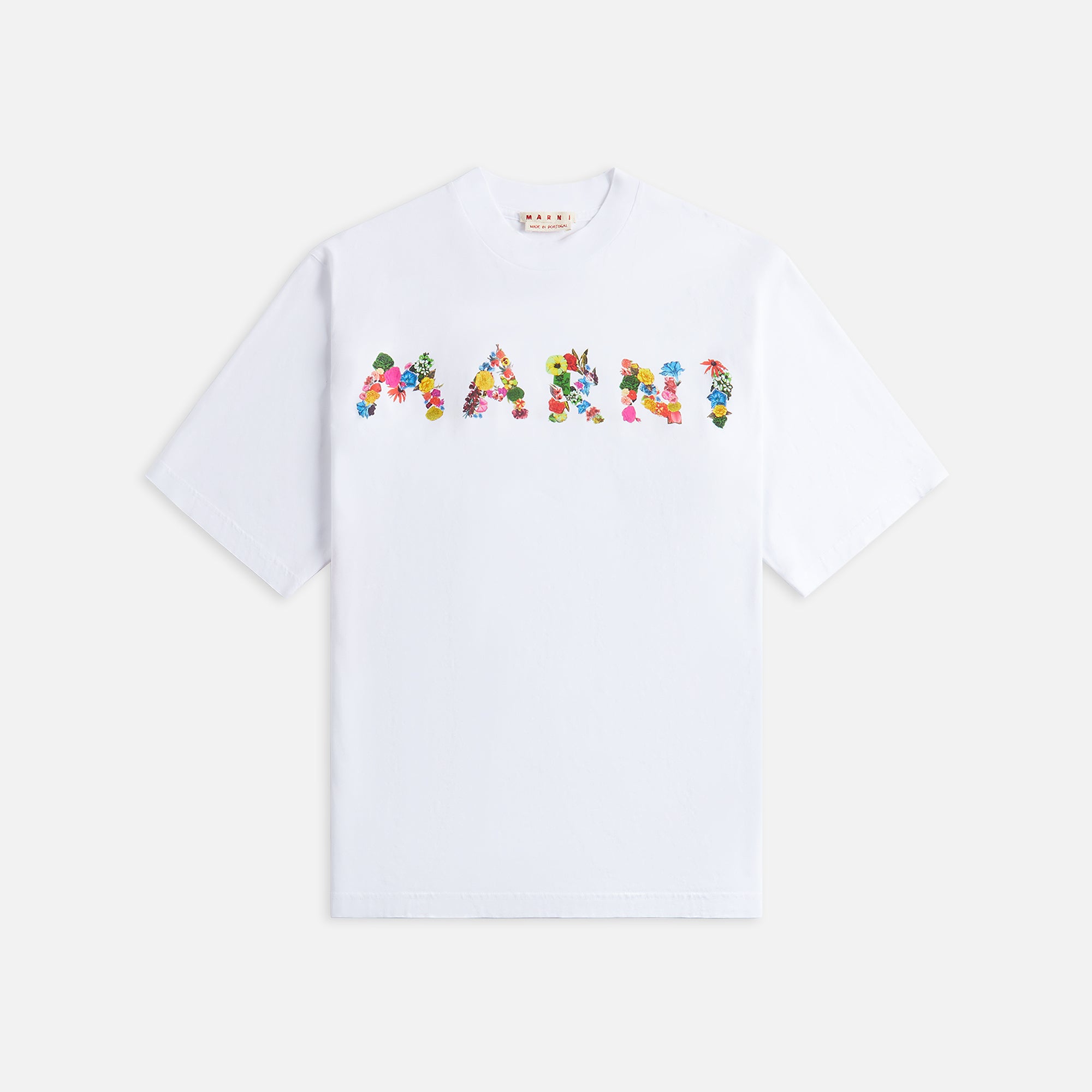 Marni Collage Bouquet Jersey Tee - Lily White