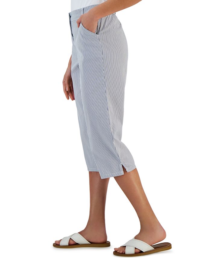 Women's Corded Striped Capri Pants， Created for Macy's
