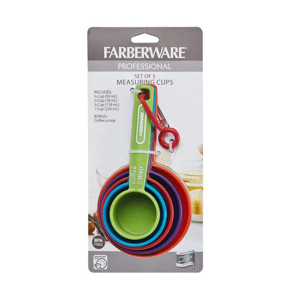 Farberware 5Piece Set Professional Plastic Measuring Cups with Coffee