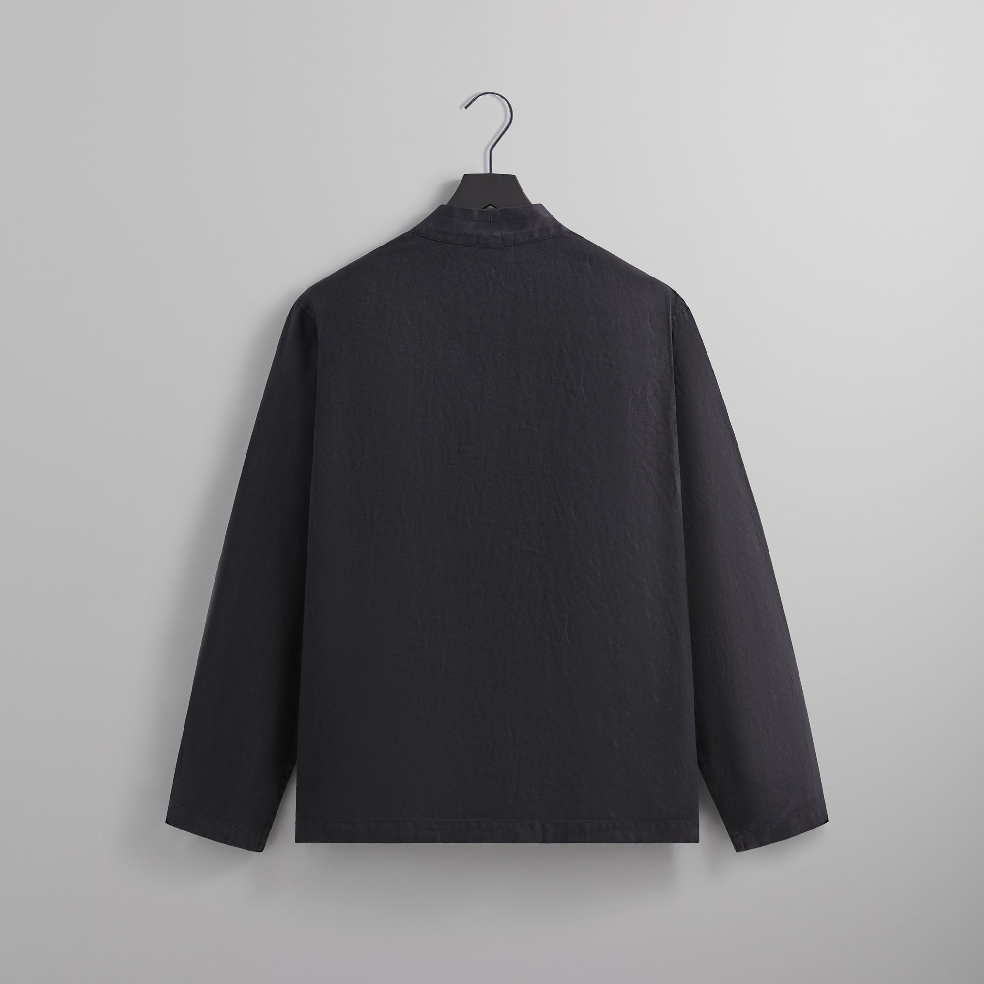 &Kin Herringbone Linen Karter Long Sleeve Gi - Black