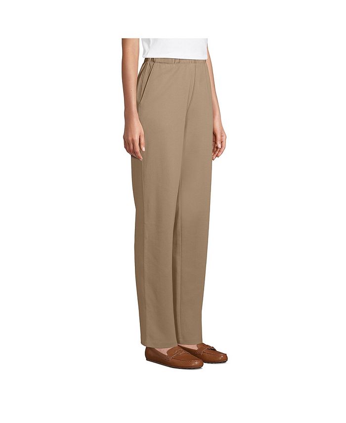 Women's Tall Sport Knit Denim High Rise Elastic Waist Pull On Pants