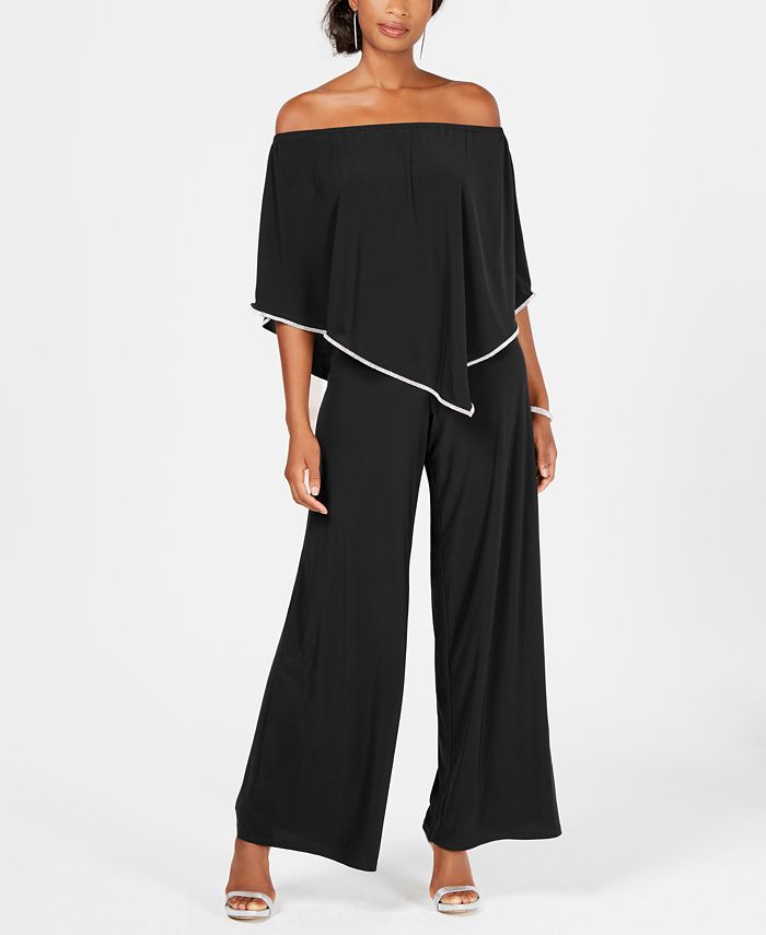 Off-The-Shoulder Overlay Jumpsuit