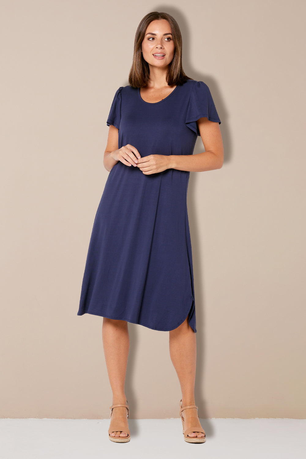 Alden Bamboo Swing Dress - Navy