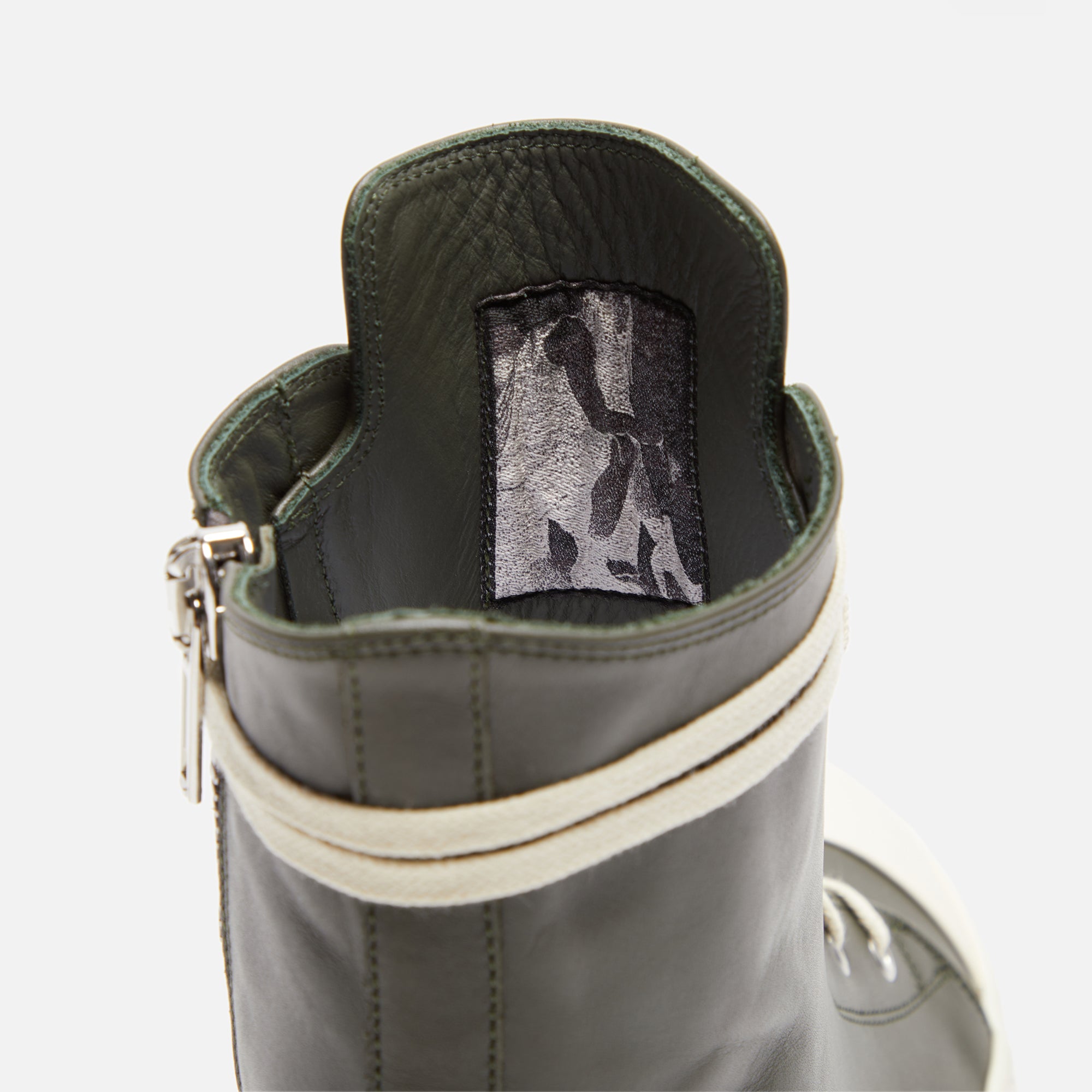 Rick Owens Scarpe in Pelle Sneakers - Forest / Milk / Milk