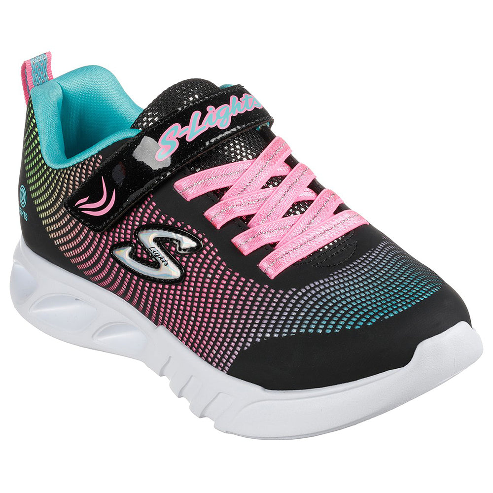 Skechers Girls S-Lights Flicker Flash Shoes - 303700L-BKMT