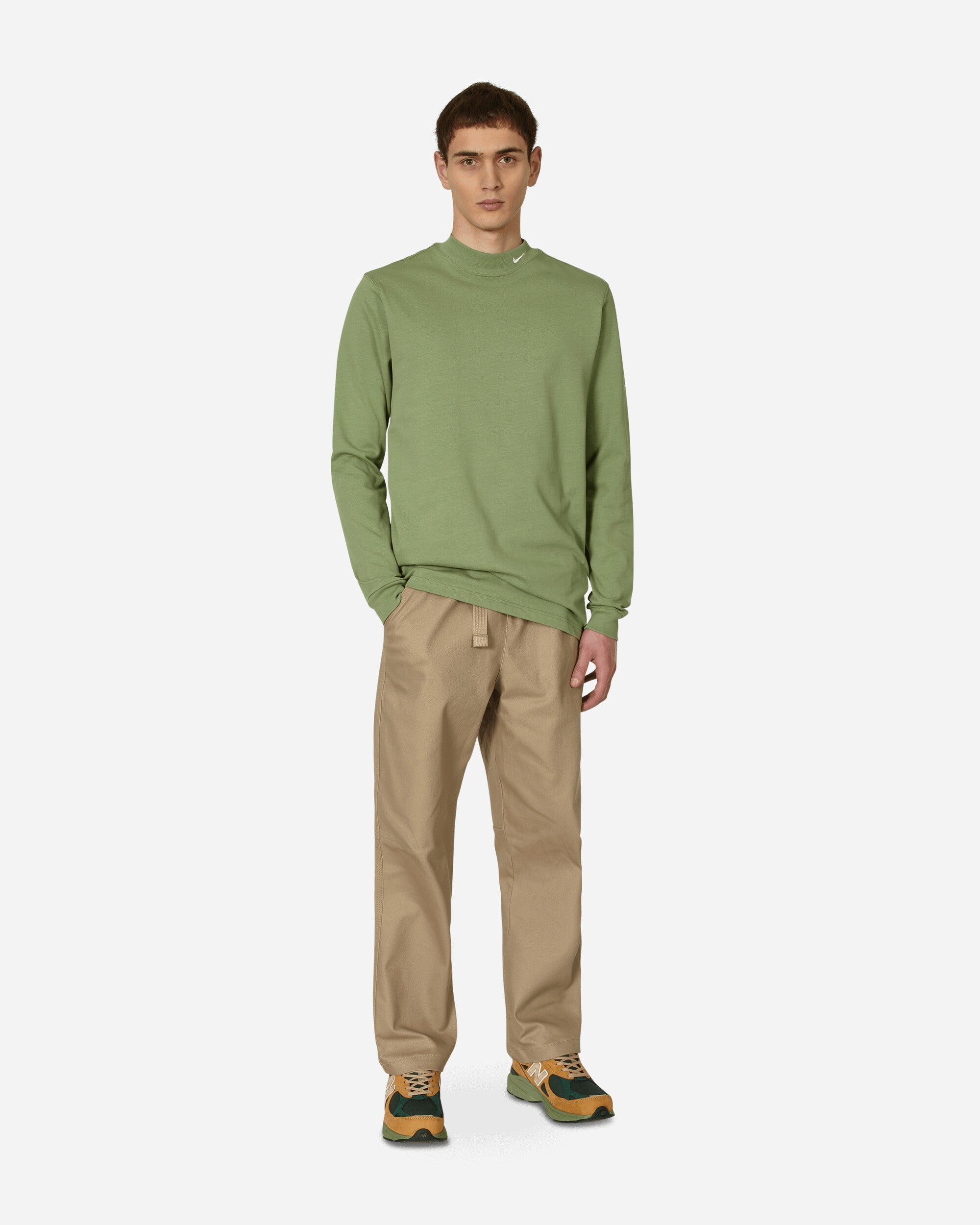 Mock Neck Longsleeve T-Shirt Green