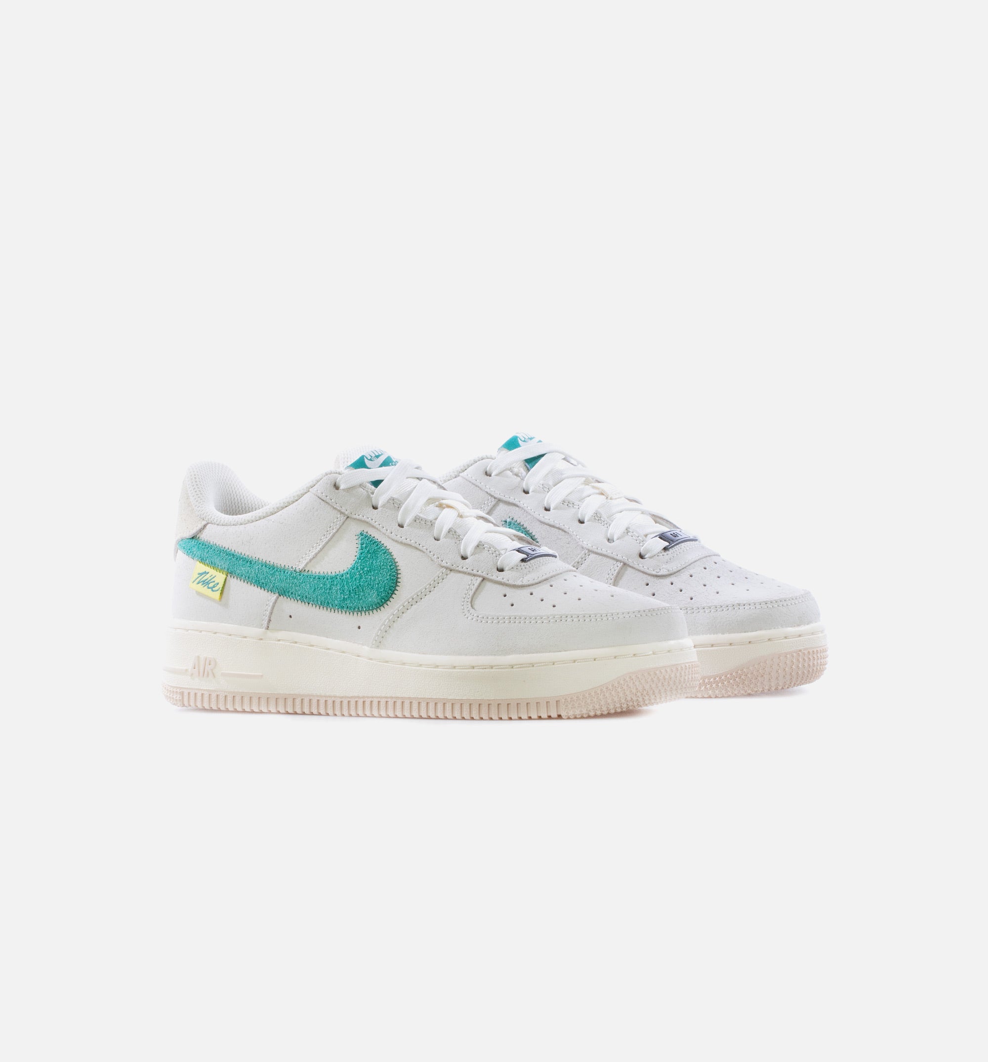 Air Force 1 LV Test of Time Grade School Lifestyle Shoe - Sail/Coconut Milk/Pearl White/Green Noise