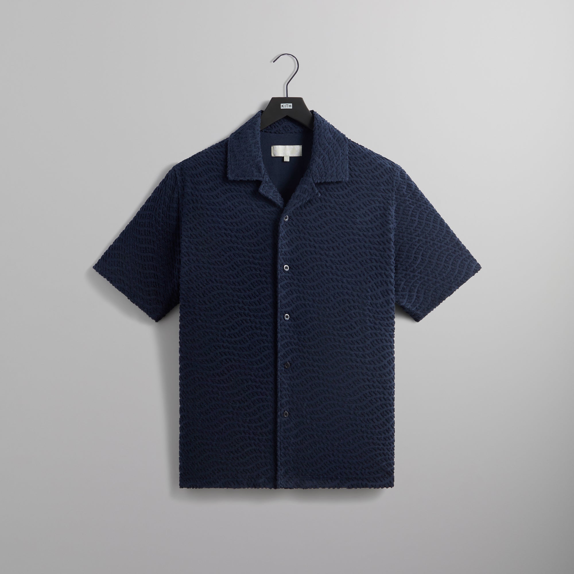 Kith Wavy Monogram Towel Terry Thompson Shirt - Nocturnal