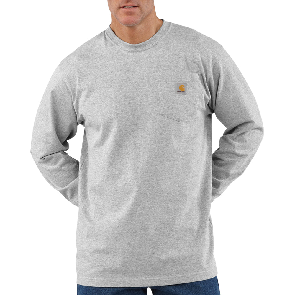 Carhartt Men's Long Sleeve Pocket T-Shirt_Heather Grey