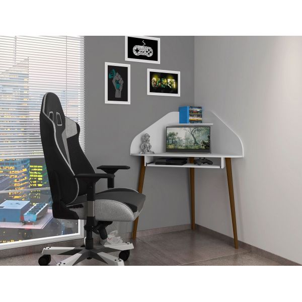 Bradley 4-Piece Round Sectional Cubicle Desk White