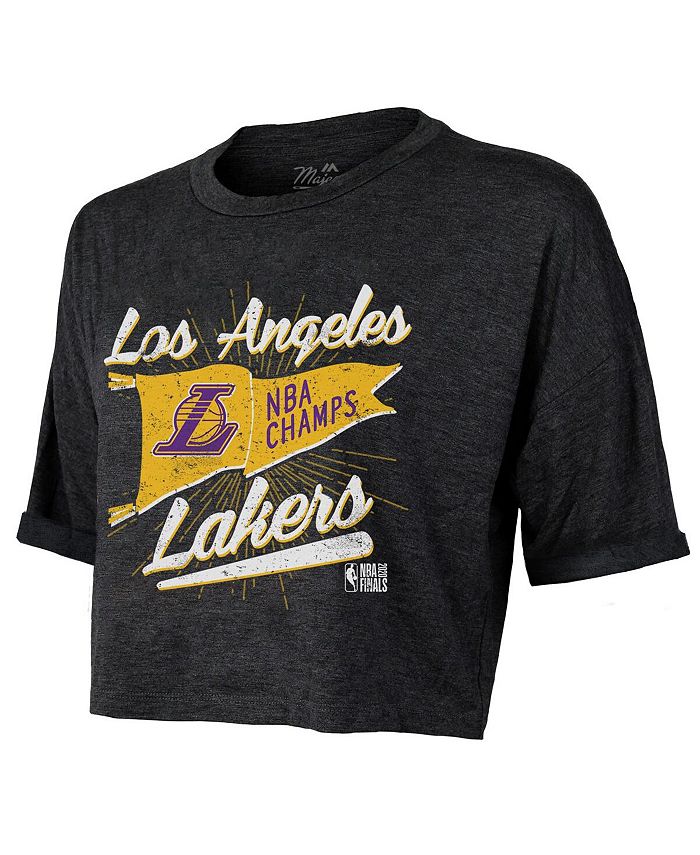 Women's Threads Black Los Angeles Lakers 2020 NBA Finals Champions Crop Top T-shirt