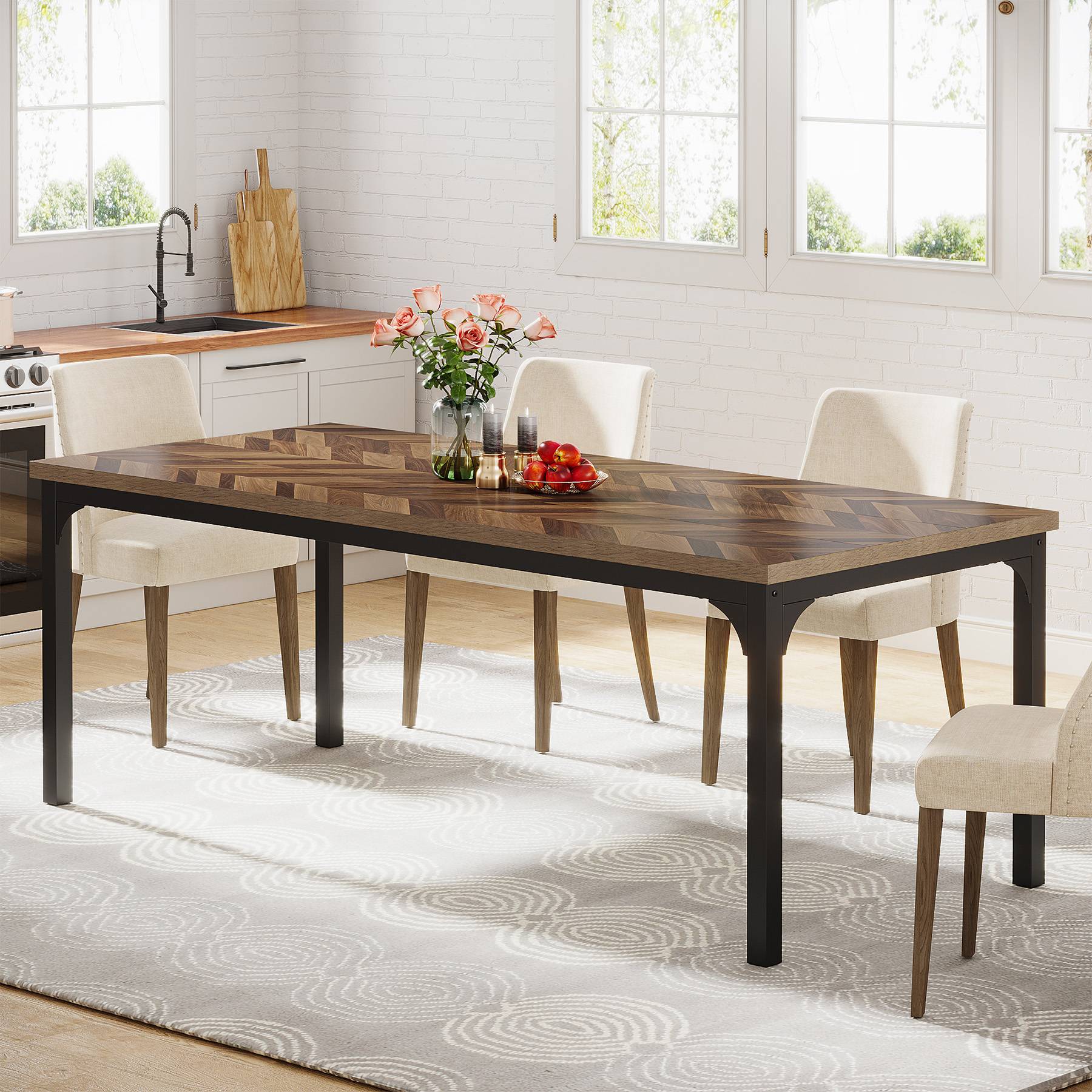 Wood Dining Table, 70.9