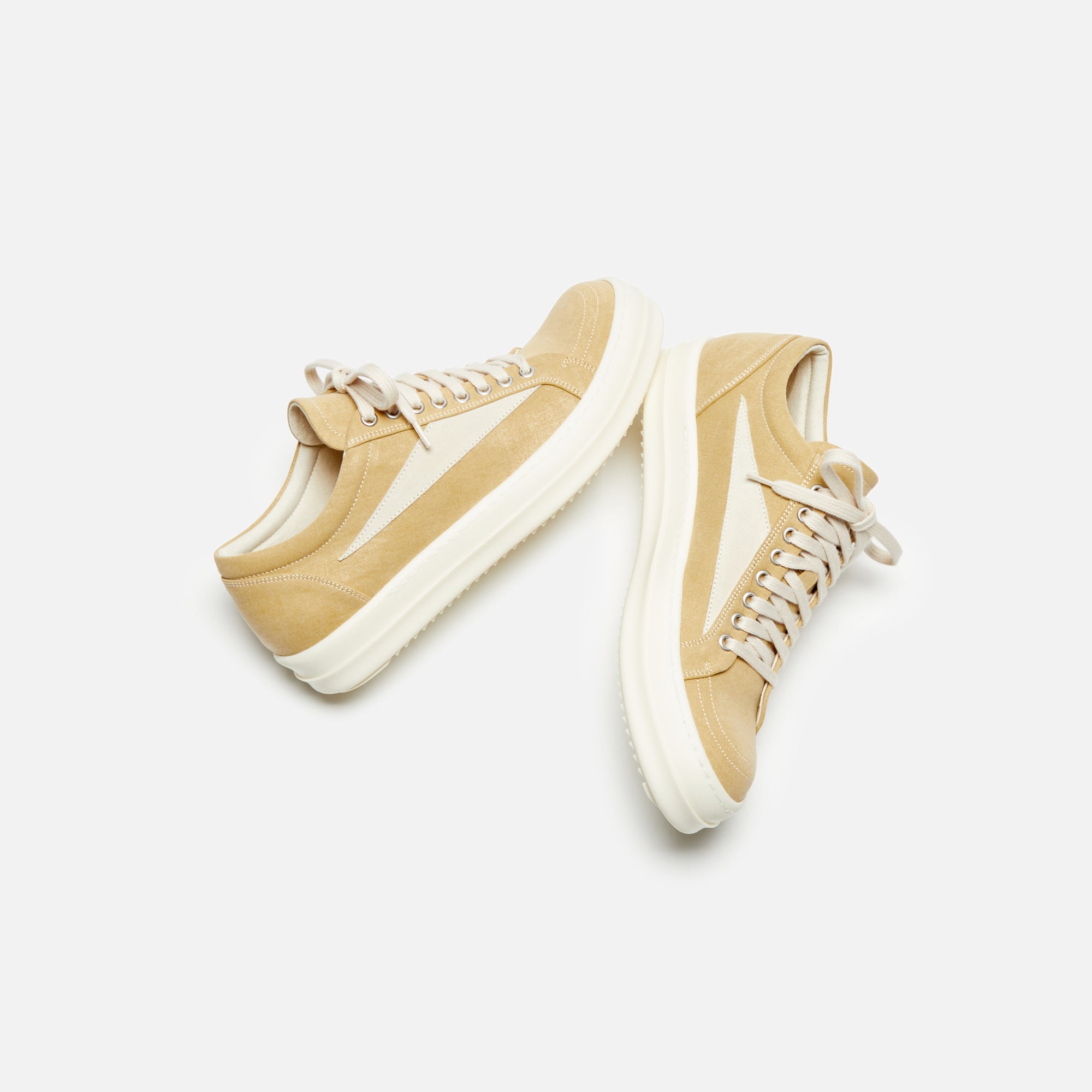 Rick Owens WMNS Vintage Sneakers - Mustard / Milk / Milk Scarpe in Denim