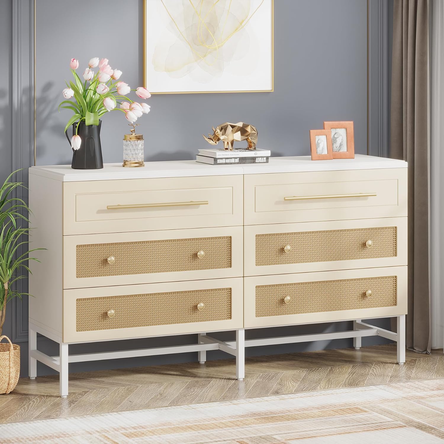 Modern 6 Drawer Dresser, 55