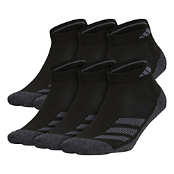 adidas Youth Cushioned Angle Stripe 6-Pack Low Cut Socks