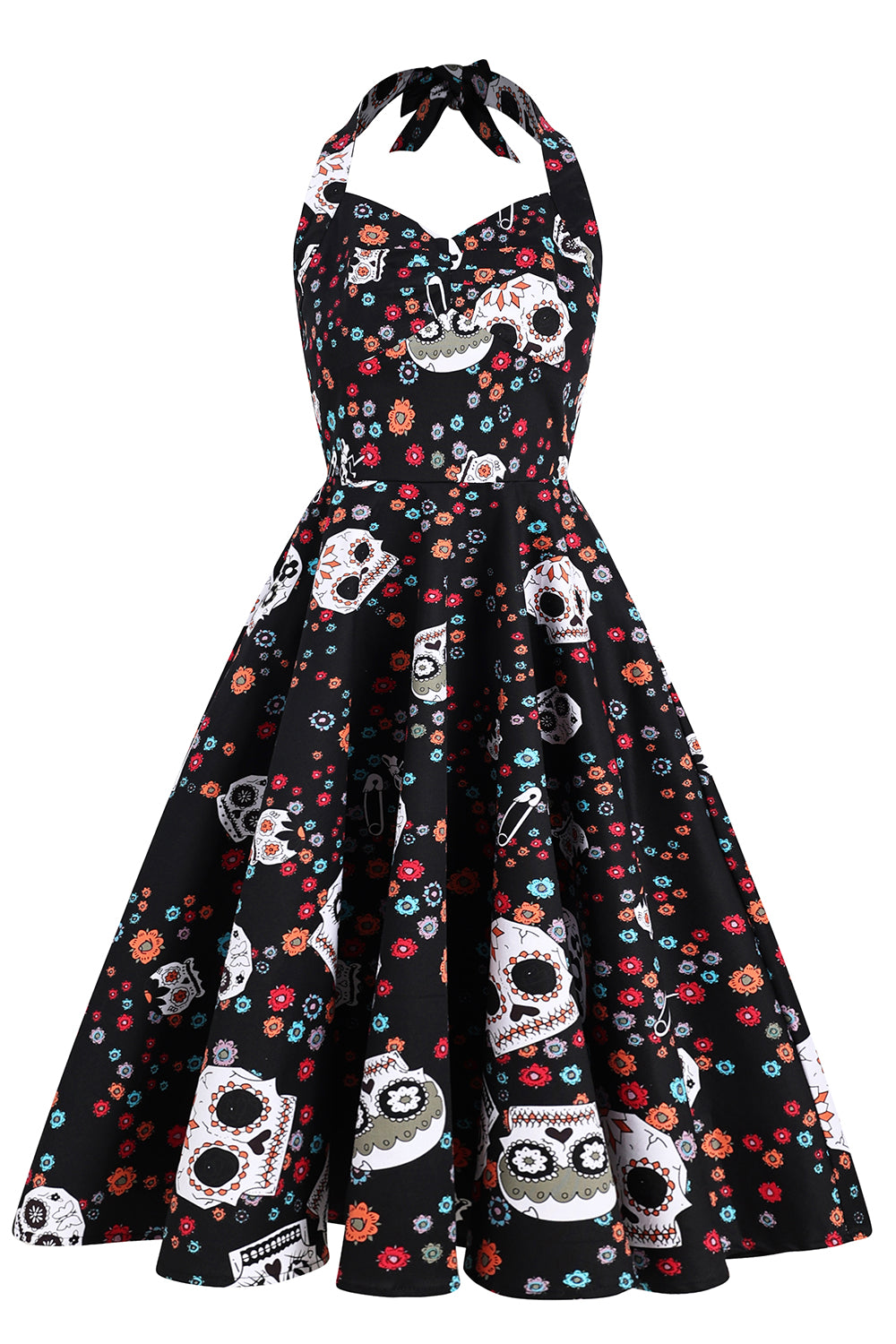Black Skull Halloween Dress