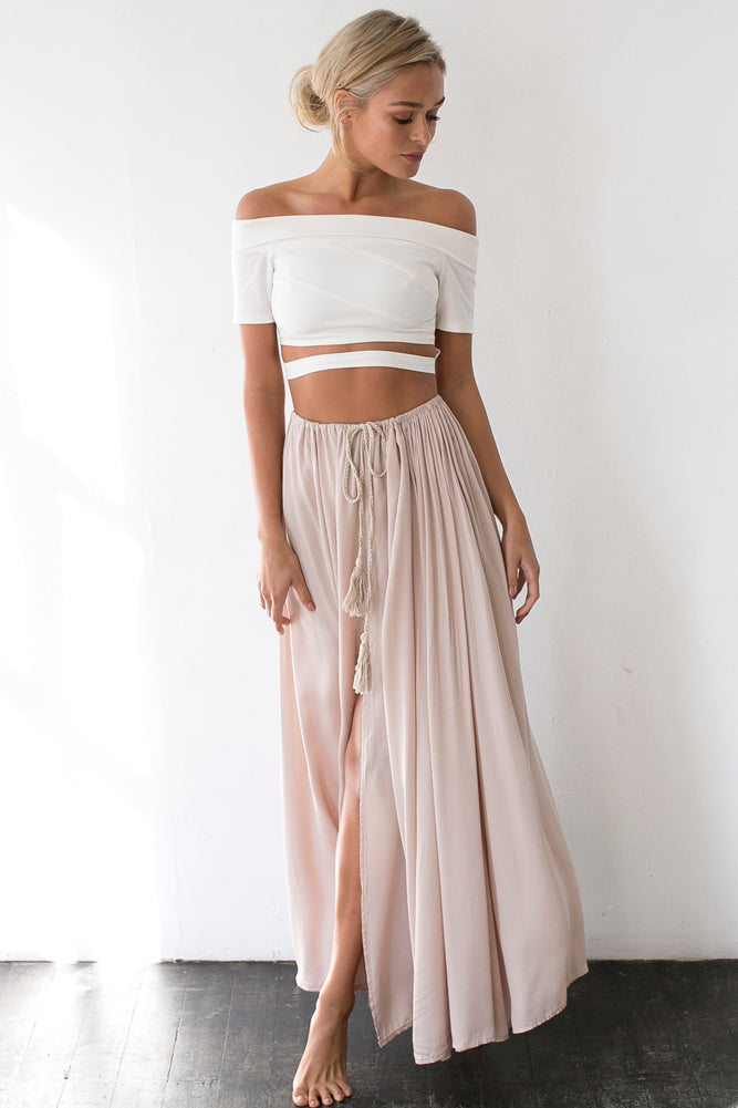 Low and Behold Crop Top White