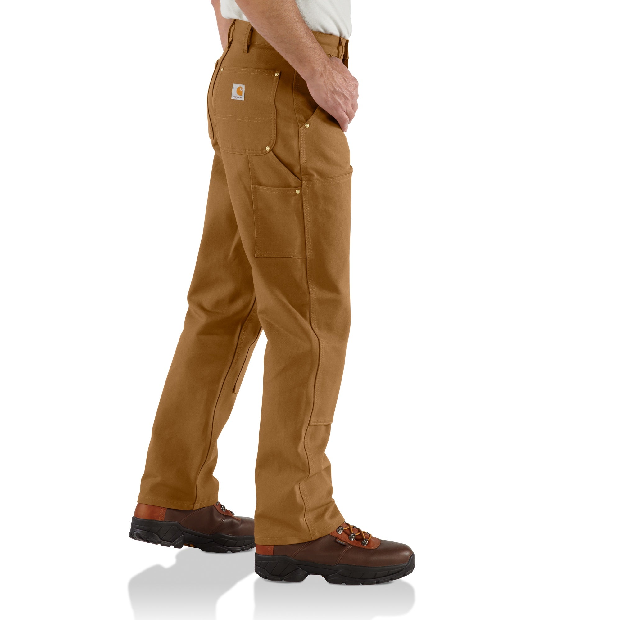 Carhartt Men's Firm Duck Double-Front Work Dungaree_Brown