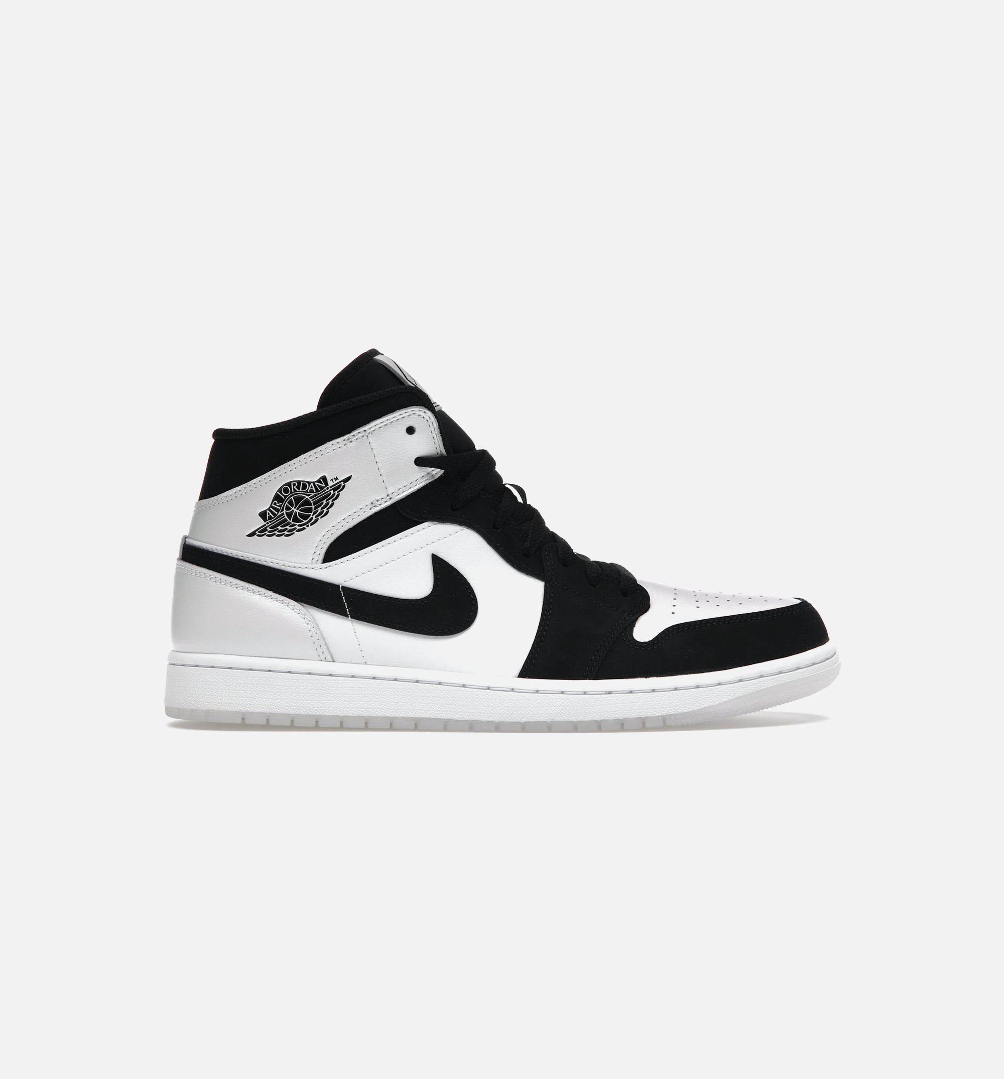 Air Jordan 1 Mid Diamond Mens Lifestyle Shoe - Black/White Limit One Per Customer