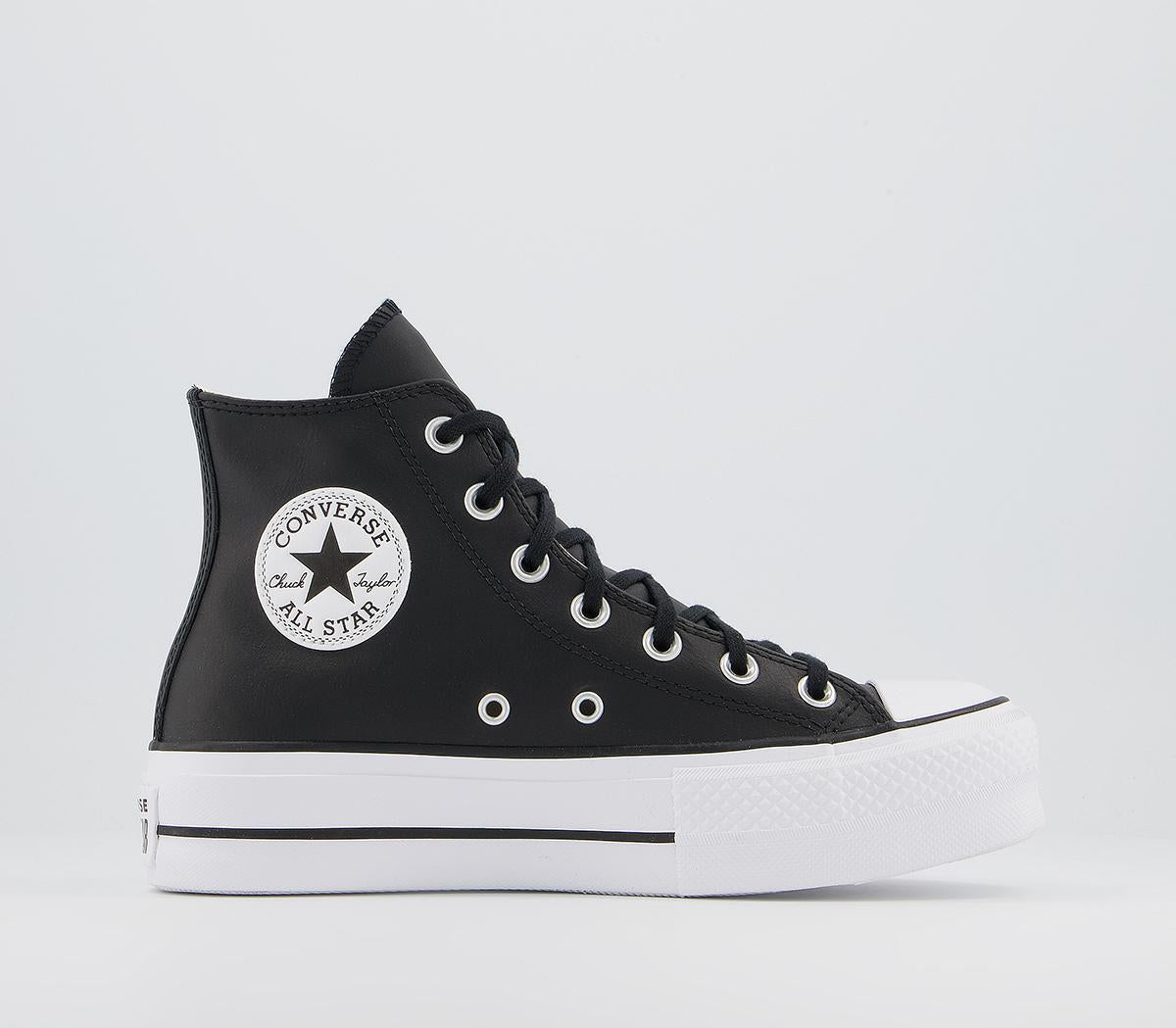 Womens Converse All Star Lift Hi Black White White Leather