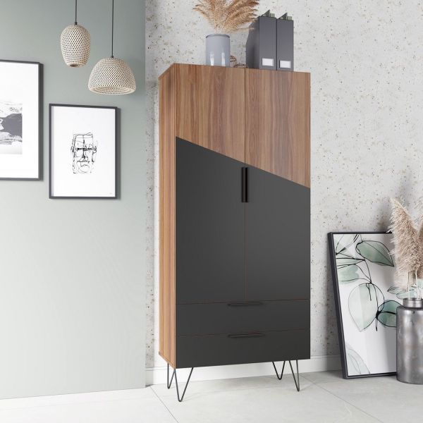 Beekman 67.32 Tall Cabinet in Brown and Black