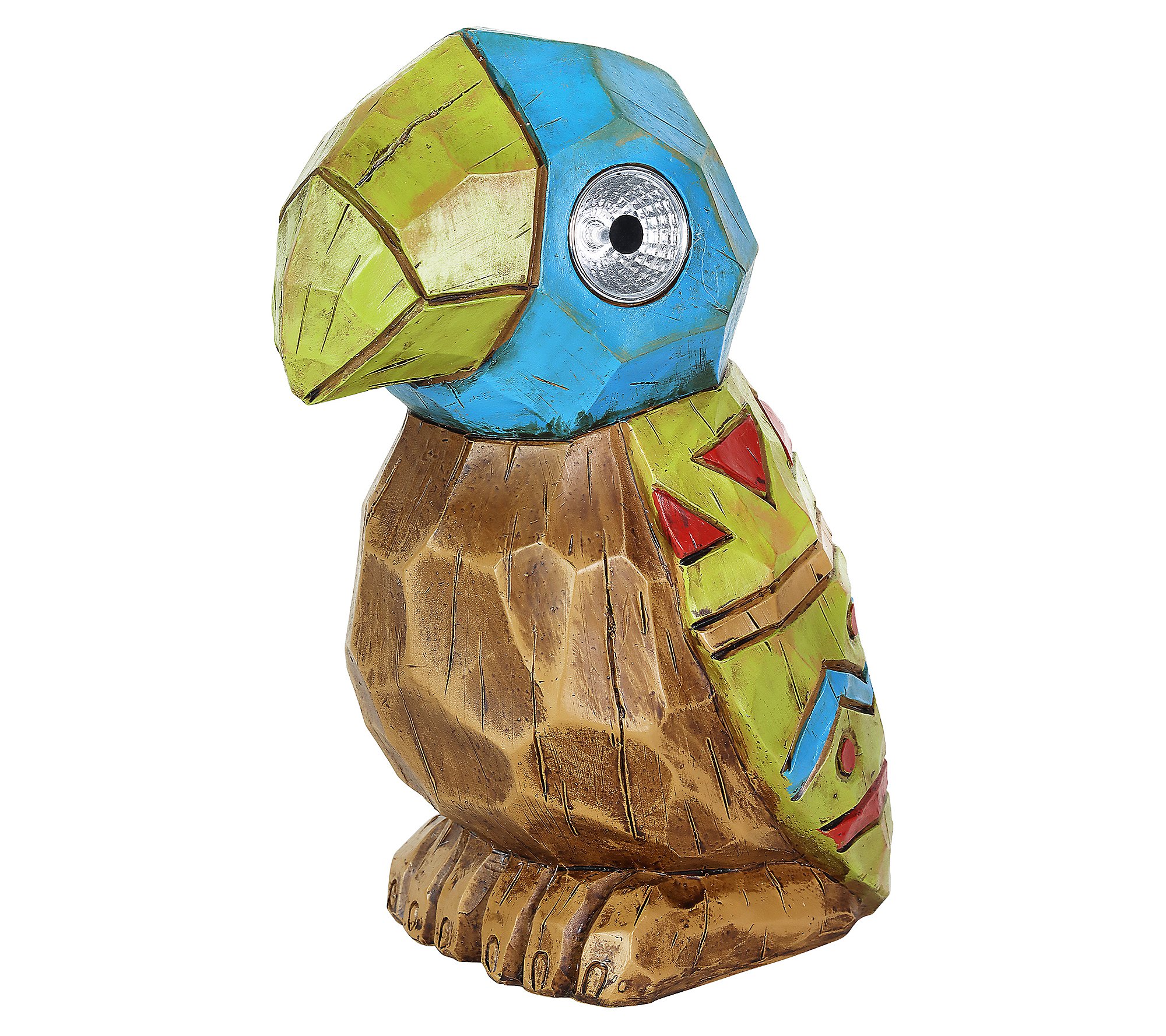 Exhart Solar Tiki Parrot Statue