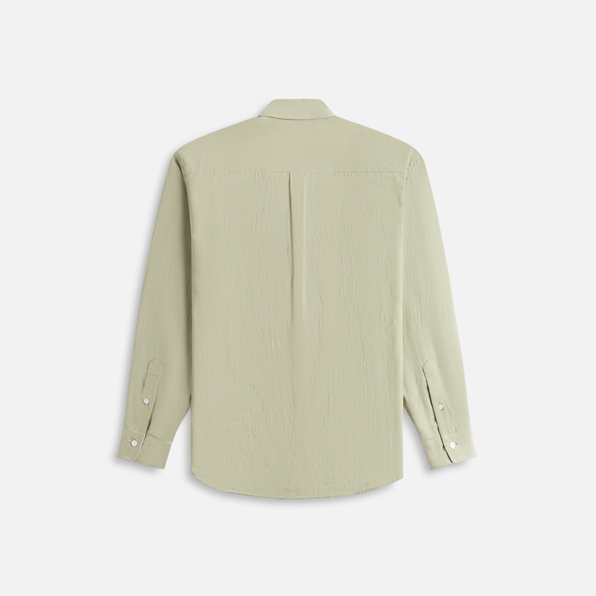 Auralee Hard Twist Cotton Silk Viyella Shirt - Sage Green