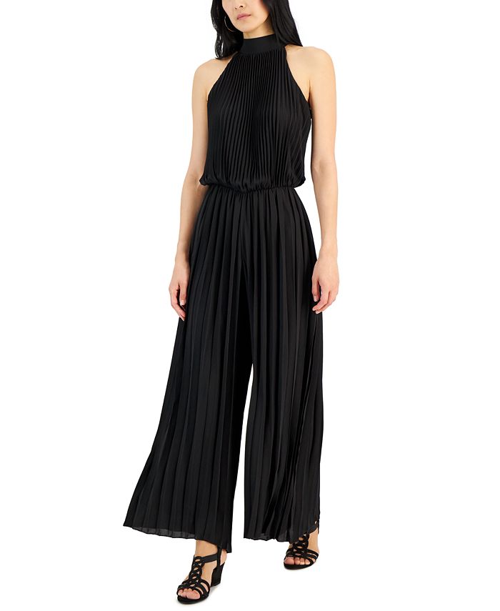 Women's Pleated Sleeveless Chiffon Jumpsuit