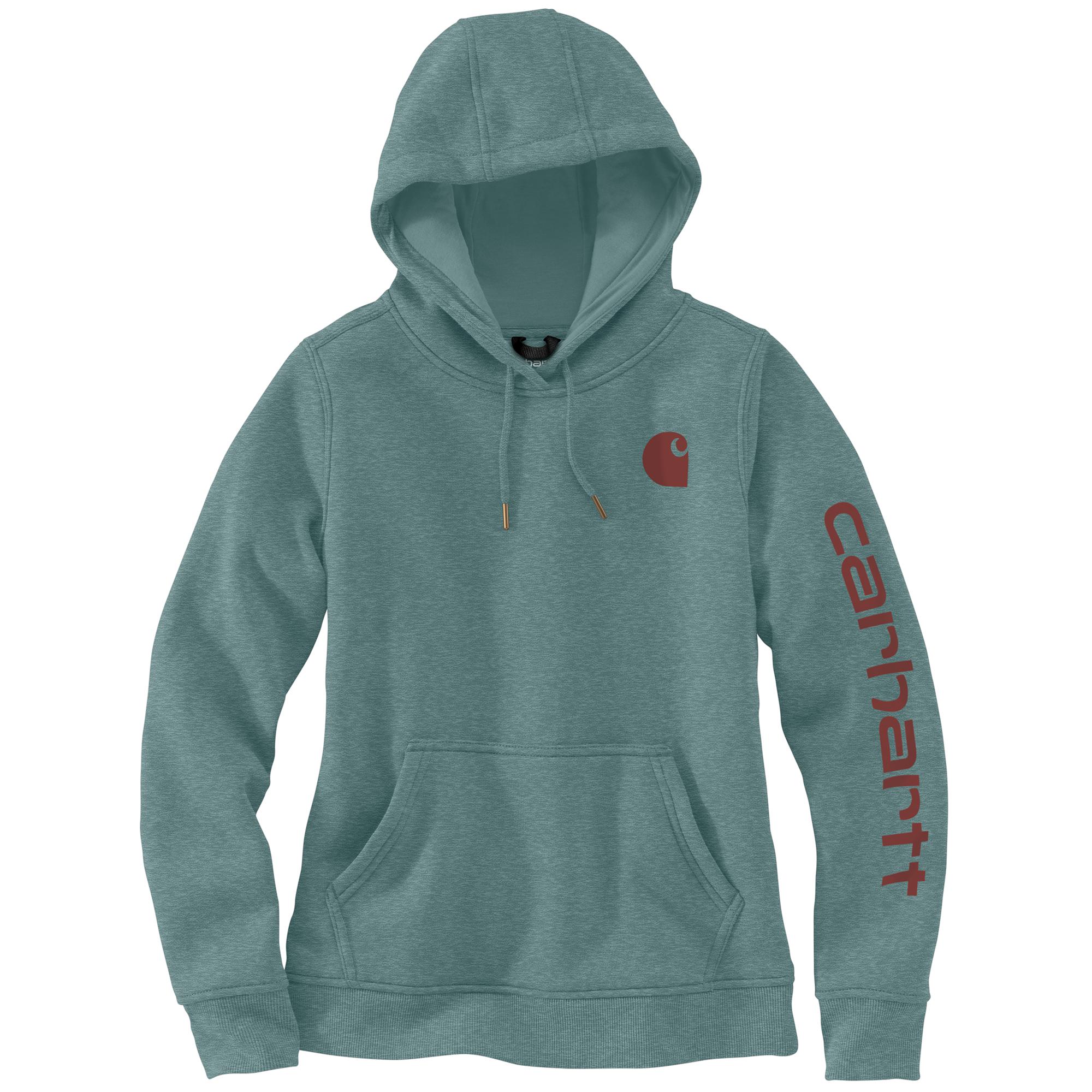 Carhartt Women's Clarksburg Graphic Sleeve Hoodie_Pine Heather