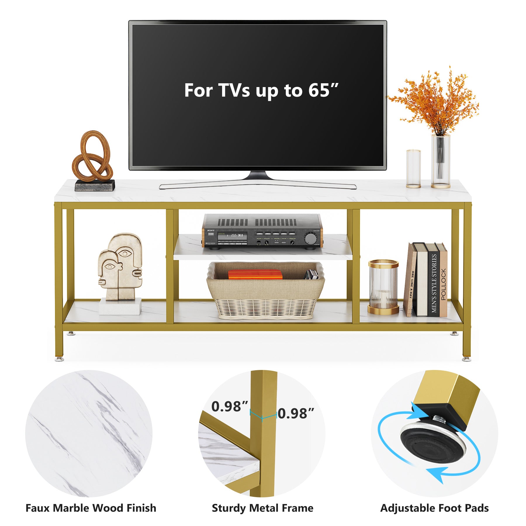 TV Stand for 65 Inch TV, 59 Inch Modern TV Console Table