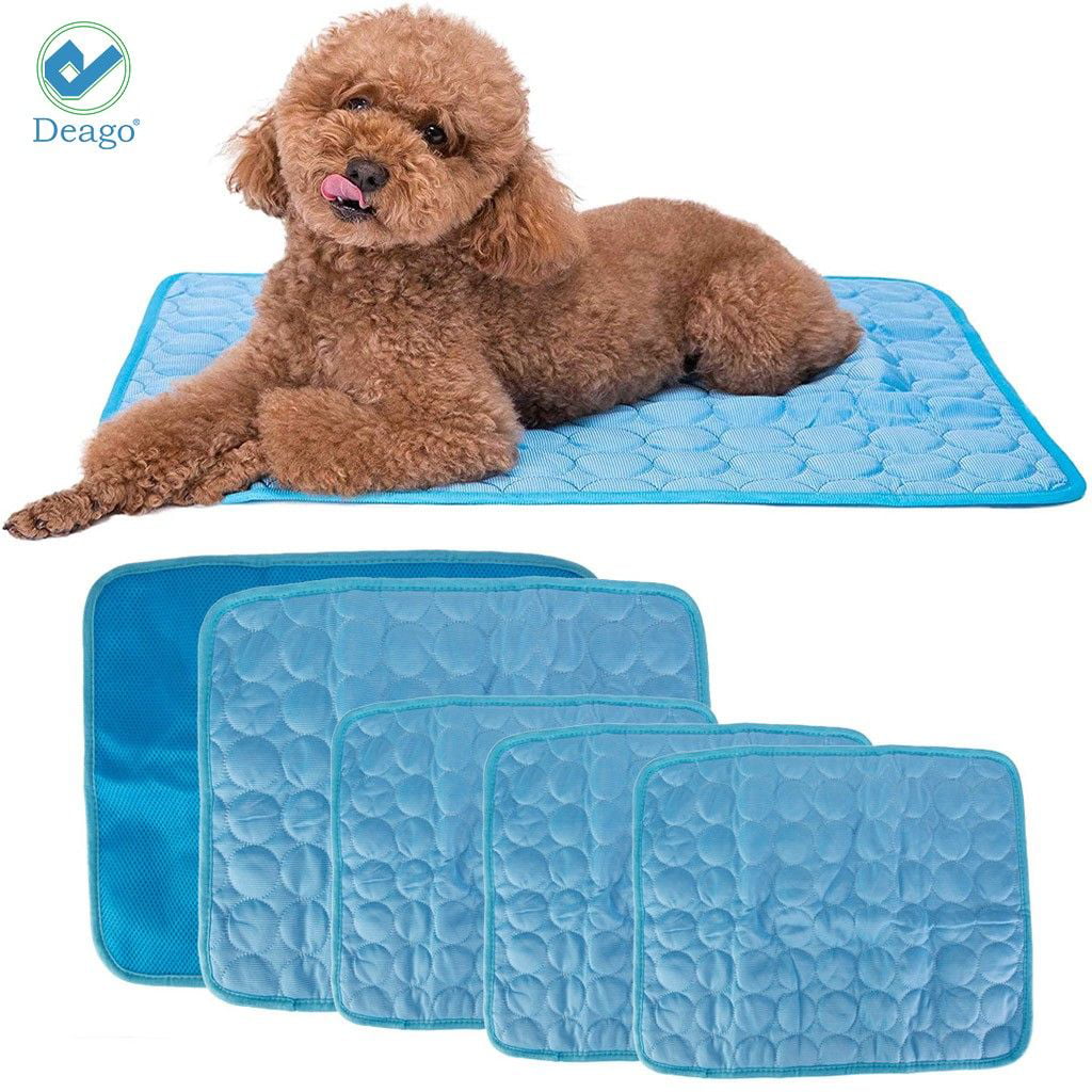 Deago 2Pack Pet Dog Cooling Mat for Kennels Crates Beds Soft Breathable Non Toxic Dog Mattress Pad for Small Medium Large Dogs