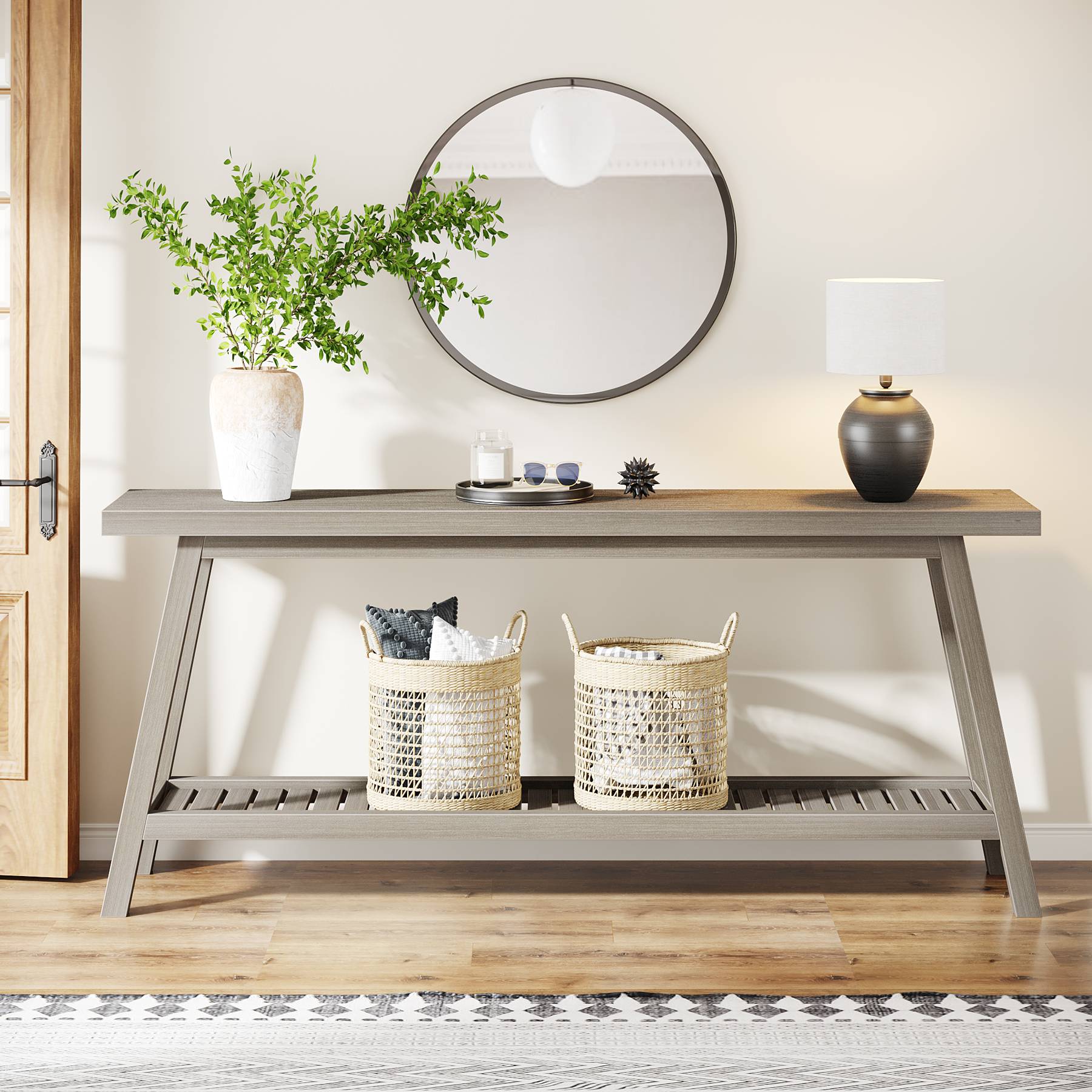 Farmhouse Console Table, 70.9