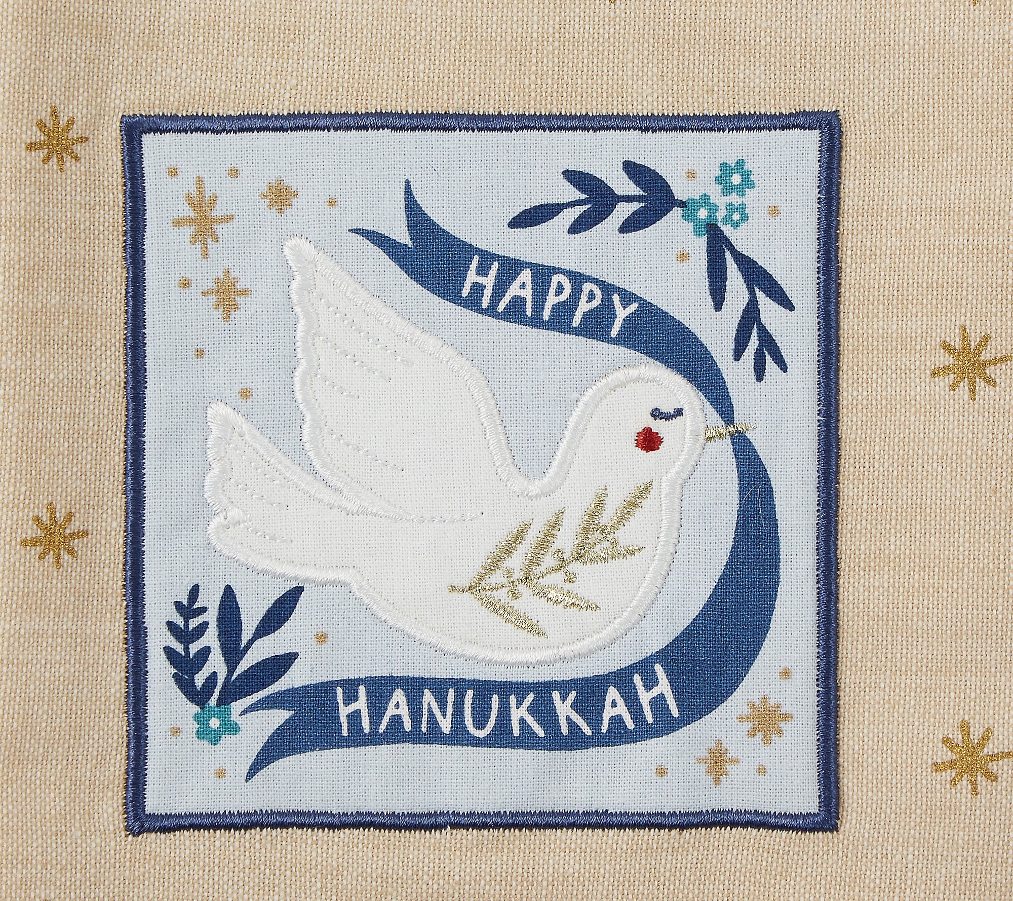 Design Imports Set of 3 Hanukkah Embellished Ki tchen Towels