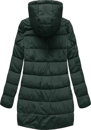 WOMEN'S QUILTED- JACKET WITH HOOD BOTTLE GREEN