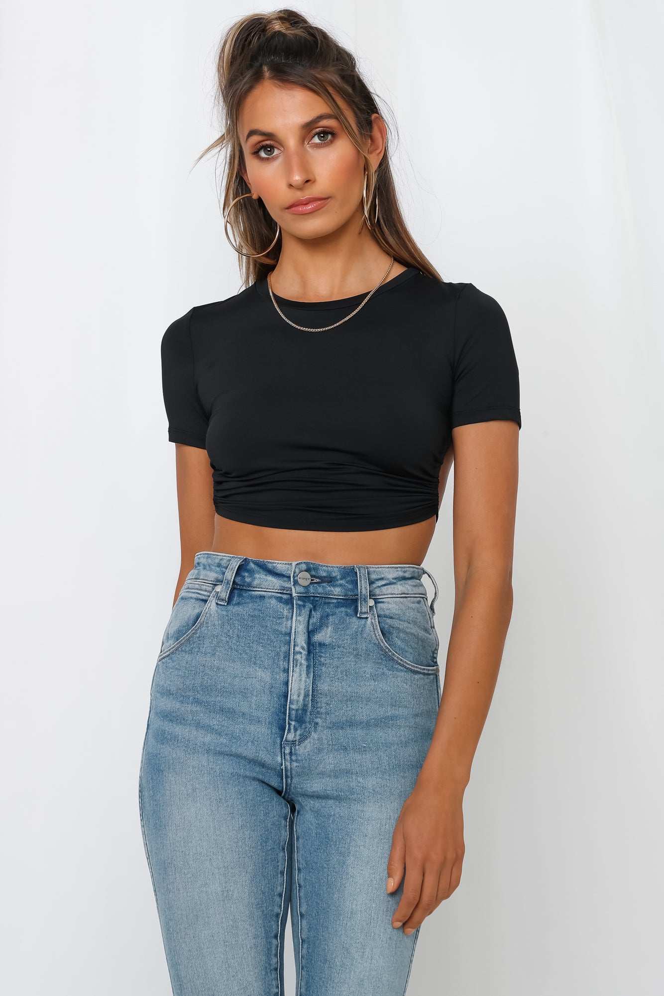 You And No One Else Crop Tee Black