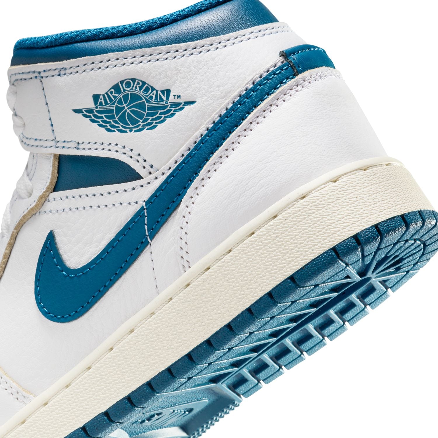 Kids Air Jordan 1 Mid 'White Industrial Blue'