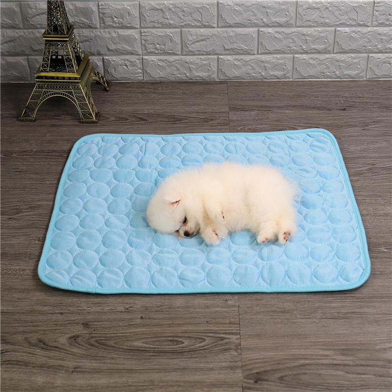 Fovien Dog Ice Silk Mat Summer Pet Mat Teddy Kennel Bite Resistant Cat Sleeping Mat Cooling Ice Mat One By One (Recommended Within 130 Jin) Pink 150*100cm